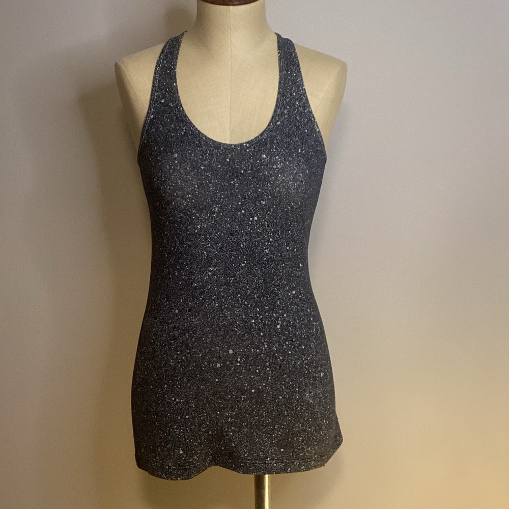Lululemon Athletica Black and White Speckled Tank Top Size 6